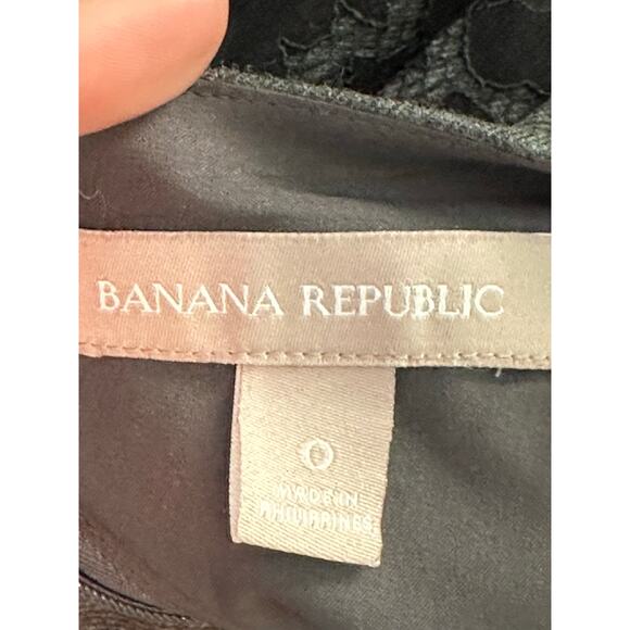 Banana Republic gray black lace overlay sheath dress size 0 - Picture 3 of 11